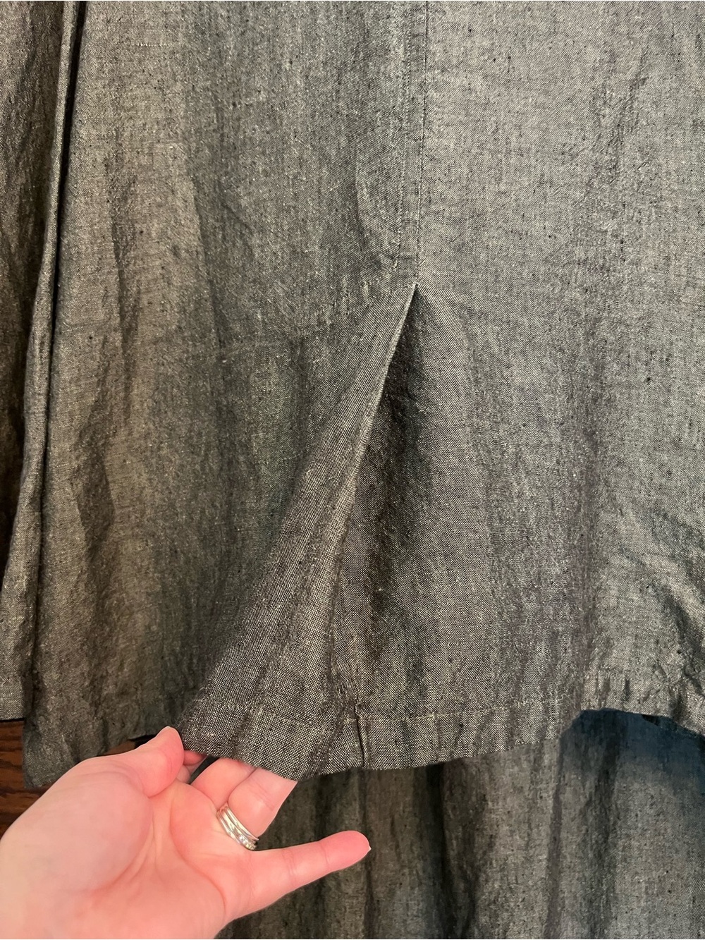 Eileen Fisher 3-Piece Irish Linen Gray Jacket, Tank, Skirt, 2X - Picture 7 of 16